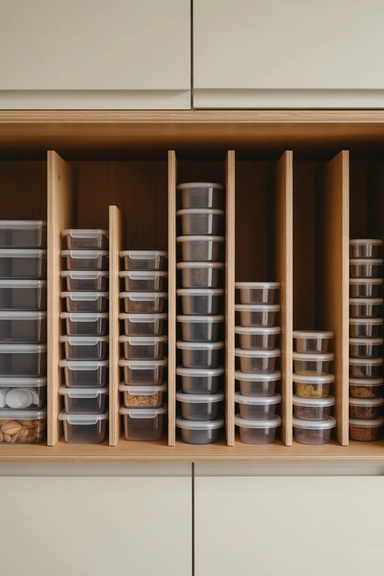 20 Smart Tupperware Organizing Ideas That Stop Cabinet Chaos 6 Shelf Dividers That Keep Stacks From Collapsing