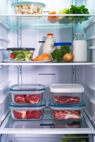 Store Raw Meat in Leak-Proof Containers