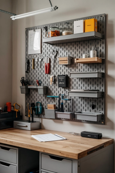 WAYS TO ORGANIZE YOUR HOUSE ON A LOW BUDGET WITH PEGBOARD WALLS