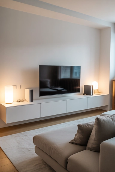 BESTÅ Cabinets Reconfigured as Hidden Media Storage