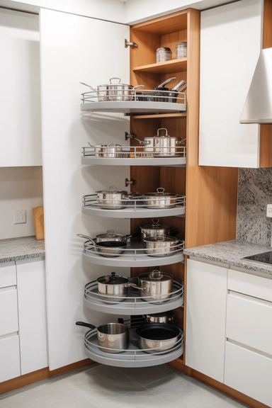 25 Small Kitchen Storage Solutions That Make Every Inch Work Better 7 Corner Storage That Turns Dead Space Into Function