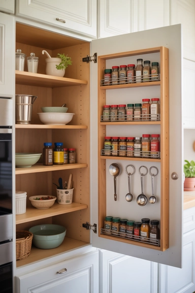 25 Kitchen Cabinet Storage Ideas That Maximize Every Shelf 7 Door-Back Cabinet Storage That Adds Hidden Capacity