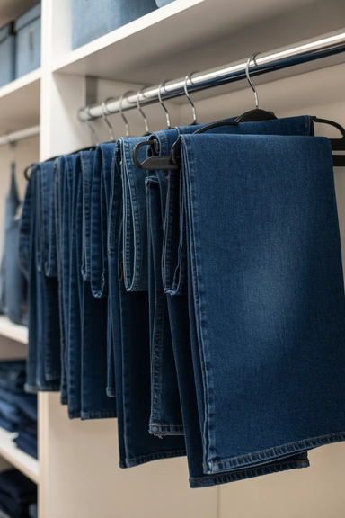 22 Jean Storage Ideas That Prevent Piles and Creases 7 Hanging Jeans by the Waist to Reduce Folding
