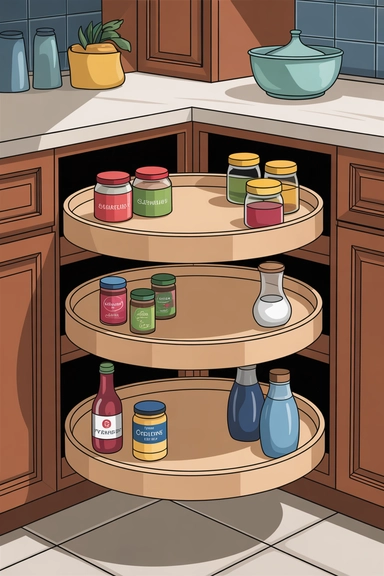  Lazy Susan Turntables for Corner Cupboard Access