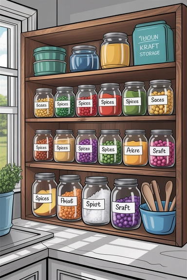  Mason Jars Repurposed as Modular Kitchen and Craft Storage
