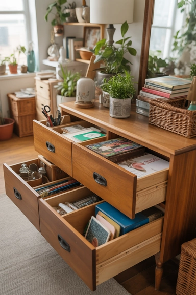 23 Low Budget Home Organizing Hacks for Real Everyday Homes 7 Repurpose Existing Furniture Before Buying Organizers