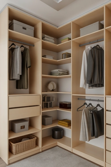 Small Walk-In Closet Ideas That Use Corners Intentionally