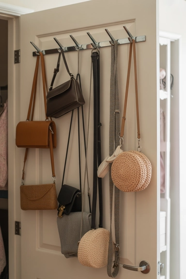 Door-Mounted Hooks for Bags, Belts, and Scarves