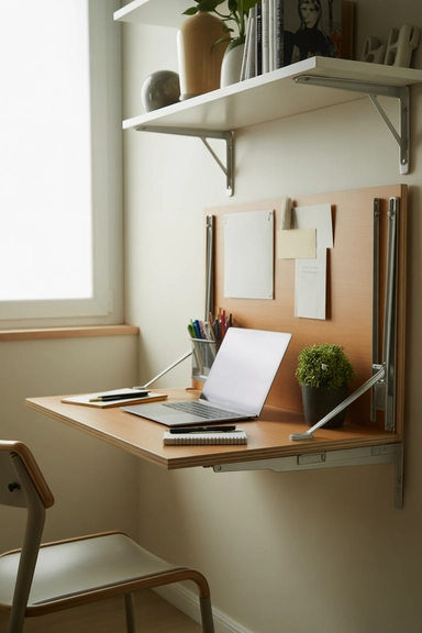 21 Smart Small Room Storage Ideas That Maximize Space 8 Fold-Down Wall Desks for Space-Efficient Work Zones