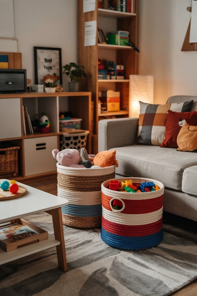 22 Smart Ways to Organize With Cheap Baskets That Instantly Reduce Clutter 8 TOY ORGANIZATION BASKETS IN LIVING SPACES