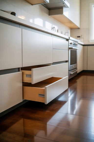 21 Hidden Storage Solutions That Keep Clutter Completely Out of Sight 8 Toe-Kick Drawers That Hide Storage at Floor Level