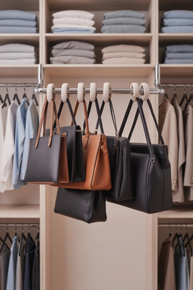 Closet Rod Hanging for Structured Bags