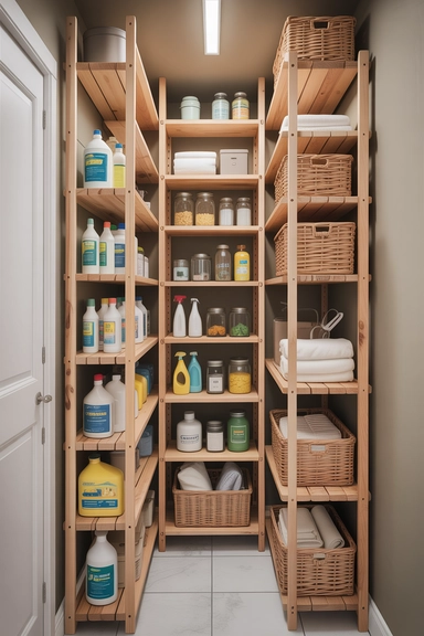 IVAR Shelving Customized for Narrow Utility Spaces