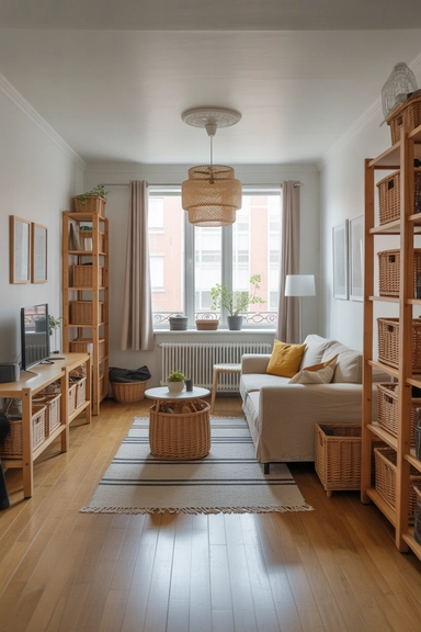 21 Apartment Organizing Hacks That Reduce Visual Clutter Fast 8 Keep the Center of the Room Visually Open