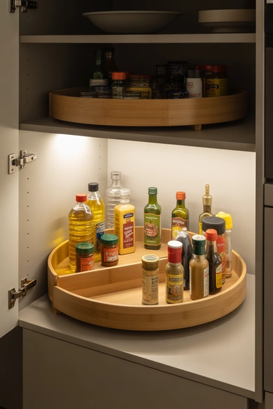 Lazy Susan Turntables for Deep Cabinet Control