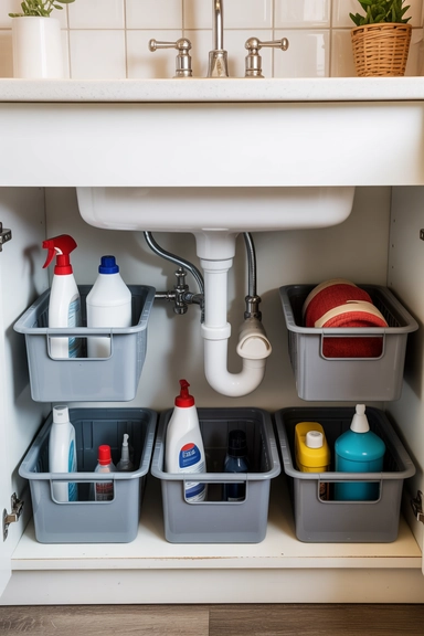 25 Small Kitchen Storage Solutions That Make Every Inch Work Better 8 Under-Sink Storage That Works Around Plumbing