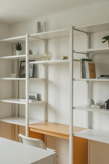 Use IKEA Shelf Units to Frame, Not Crowd, the Desk