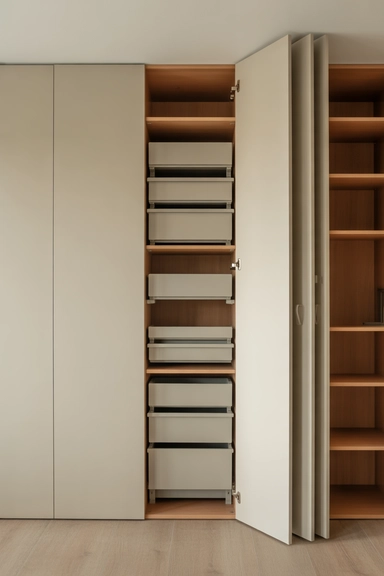 21 Hidden Storage Solutions That Keep Clutter Completely Out of Sight 9 Cabinet Interiors Designed With Layered Concealment