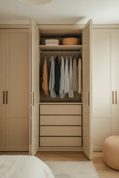 23 Bedroom Organizing Ideas That Reduce Visual Clutter Instantly 9 Closed Storage for Clothing That Doesn’t Need Display
