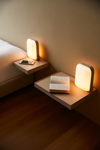 Floating Nightstands for Floor-Free Bedside Storage