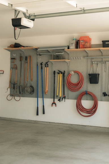 23 Outside-of-the-Box Organizing Hacks That Transform Your Home 9 Installing Metal Wall Hooks in the Garage for Tool Organization
