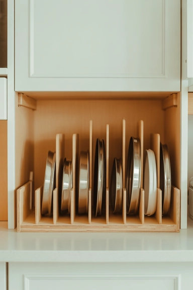20 Lid Storage Hacks That Stop Cabinet Chaos 9 File Rack Storage for Flat Lids
