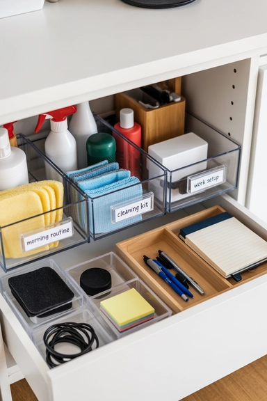 23 Low Budget Home Organizing Hacks for Real Everyday Homes 9 Group Items by Use Moment, Not by Type