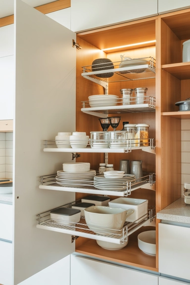  VARIERA Shelf Inserts That Multiply Cabinet Capacity