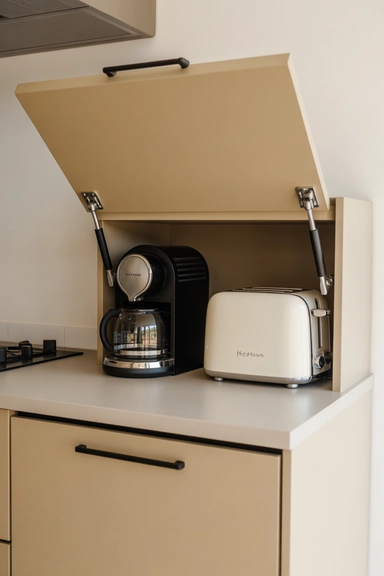 25 Small Kitchen Storage Solutions That Make Every Inch Work Better 10 9. Appliance Garages That Keep Counters Clear result