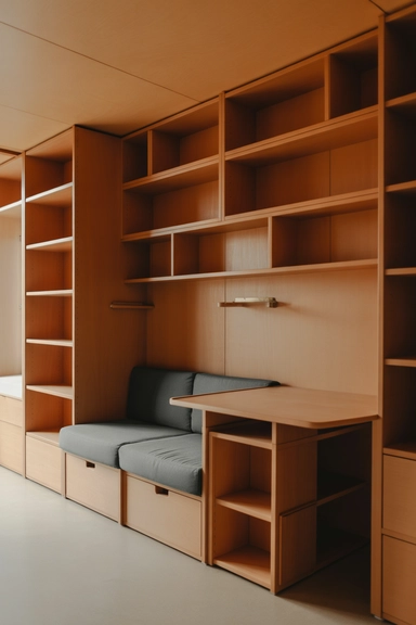  Furniture Placement That Doubles as Storage Control