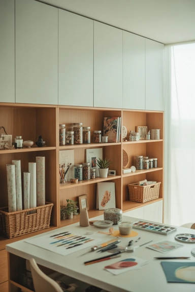 22 Smart Craft Room Layout Ideas That Make Small and Large Spaces Work Better 10 Layouts That Reduce Visual Clutter Without Hiding Supplies