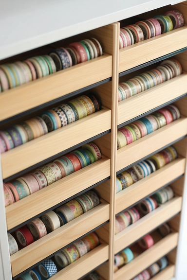21 Washi Tape Organizing Ideas for a Tidy Craft Space 10 Low-Profile Storage for Drawers and Shallow Shelves