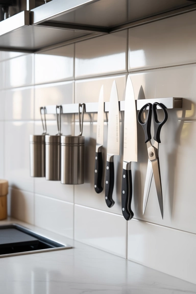 22 Kitchen Storage Ideas That Make Every Space Work Smarter 10 Magnetic Wall Storage for Metal Tools and Jars