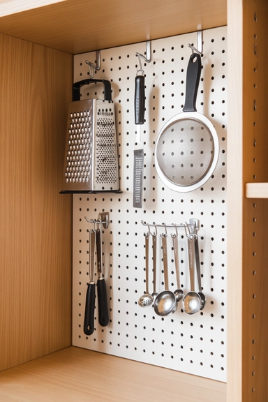 Pegboard Panels Inside Cabinets