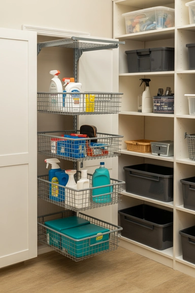 21 Utility Closet Organization Ideas That Eliminate Household Clutter 10 Pull-Out Baskets That Improve Deep Shelf Access