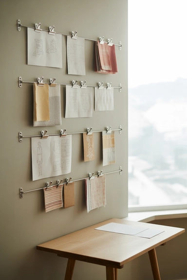  Wall-Mounted Clip Strips for In-Progress Projects