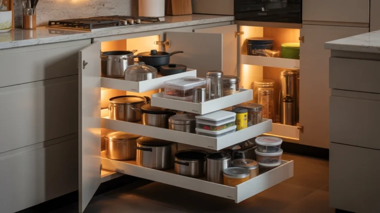 Deep kitchen cabinet organization