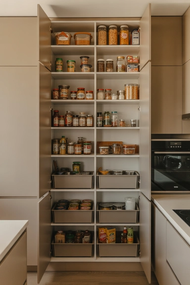 21 Pantry Cabinet Ideas That Make Kitchen Storage Work Harder 2 Tall Built-In Pantry Cabinets That Use Full Ceiling Height