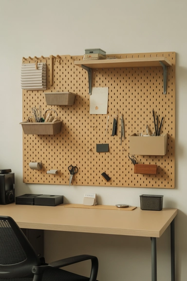 22 Desk Organization Ideas for Small Spaces That Stay Tidy 12 Install a Pegboard for Frequently Used Tools