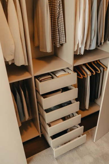 Slim Vertical Drawer Towers for Hidden Storage