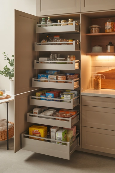 21 Pantry Cabinet Ideas That Make Kitchen Storage Work Harder 5 Pantry Cabinets With Pull-Out Drawers for Easy Access