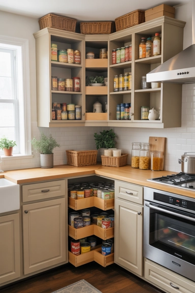 21 Pantry Cabinet Ideas That Make Kitchen Storage Work Harder 6 Corner Pantry Cabinets That Use Awkward Spaces