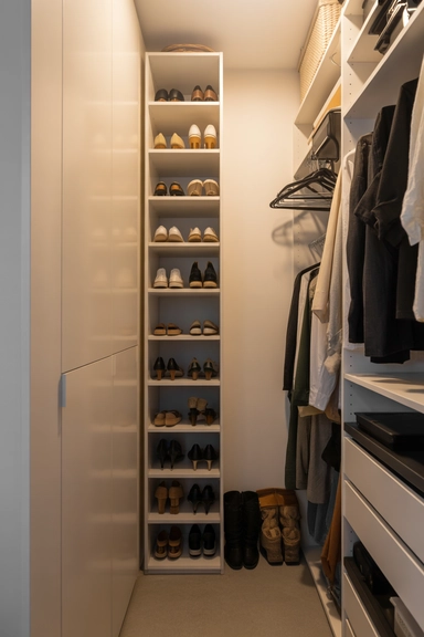 Vertical Shoe Towers That Clear the Closet Floor