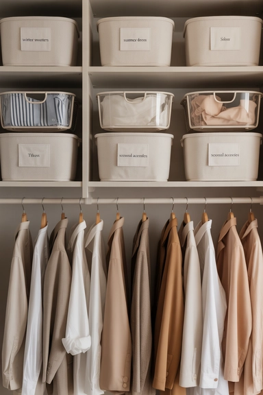  Upper Shelf Bins for Off-Season Rotation