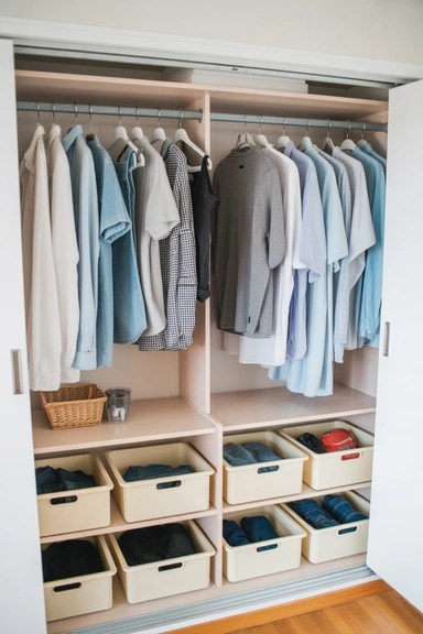 Storage Crates That Slide Under Hanging Clothes