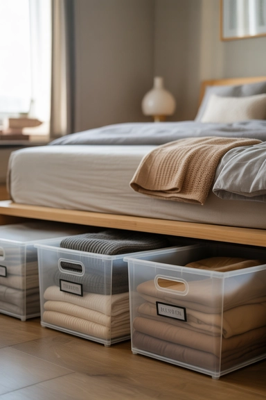 Use Low-Profile Storage Bins That Slide Easily