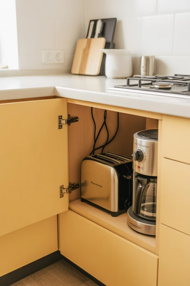 Appliance Garage Cabinets That Visually Reset the Counter