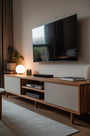 21 TV Stand Storage Ideas That Hide Everyday Mess 2 Closed Cabinet TV Stands That Hide Wires and Devices
