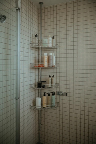 Corner Tension Pole Storage That Uses Vertical Space
