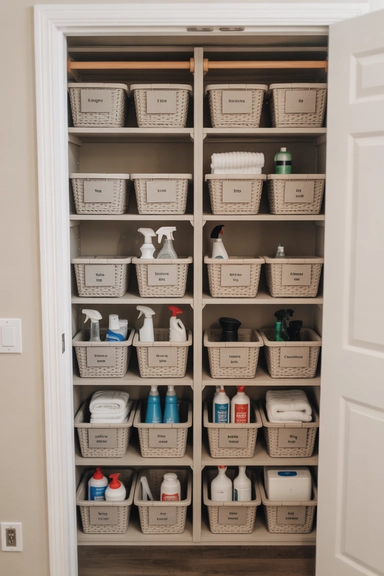 21 Cleaning Supplies Organization Ideas That Actually Work 2 Dedicated Cleaning Supply Closet Zones That Stay Predictable